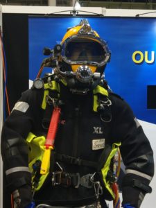 Kirby Morgan Mask in use at km for tough work. Diving with air from the  surface (replacement of copper diving helmet). Introduced in 1987 at km.  Possible to switch to Bail Out (